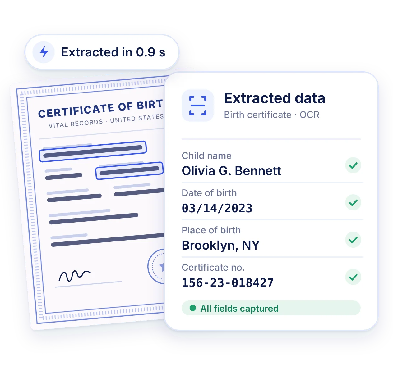 Extract U.S. Birth Certificate Details with OCR