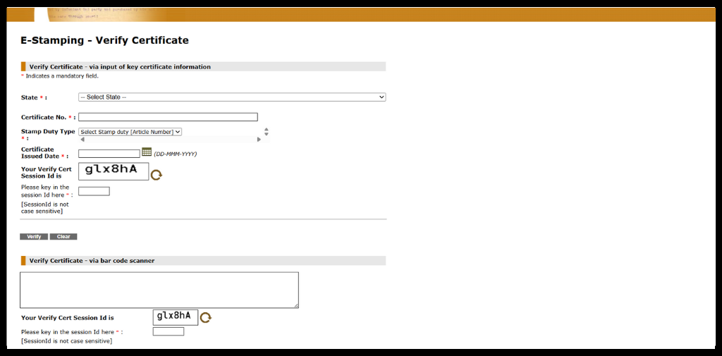Verify e-stamp certificate