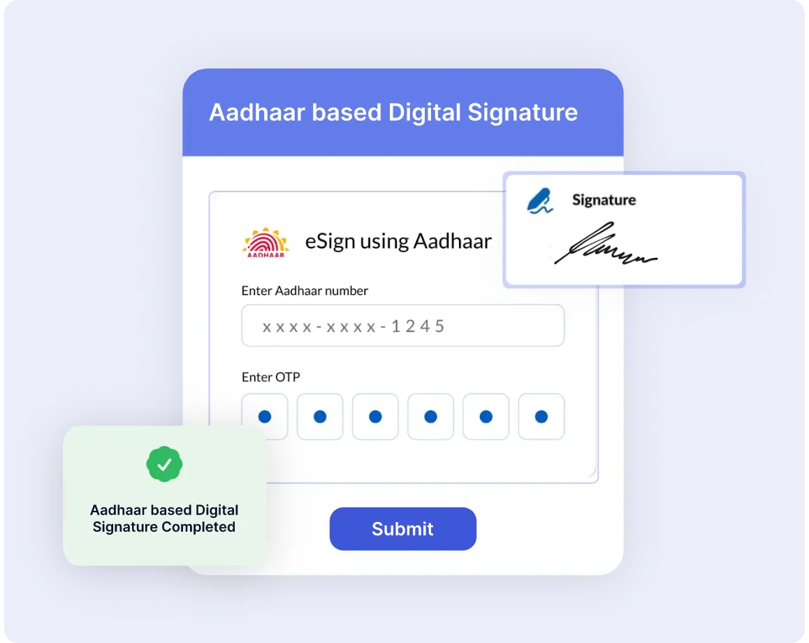 Aadhaar e-signature Aadhaar e-signature