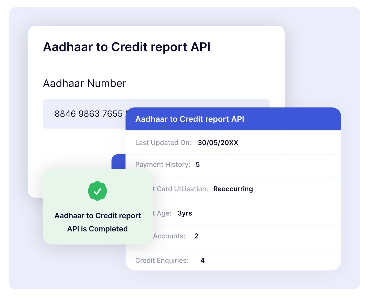 Aadhaar to Credit report API Intro