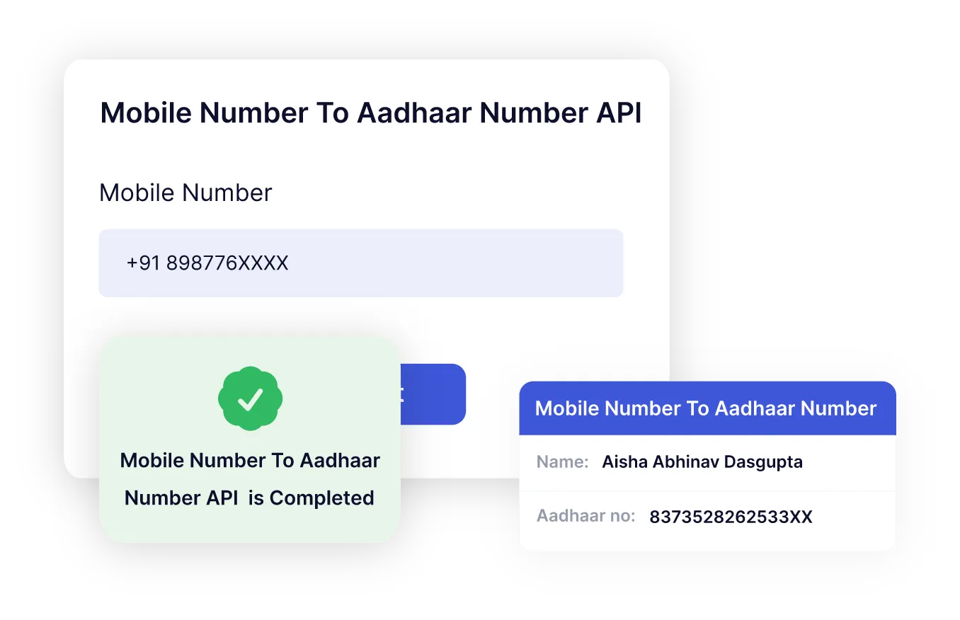Mobile number to aadhaar number