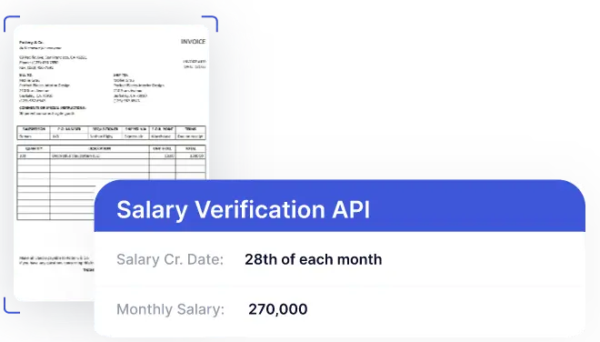Salary Verification Card Salary Verification Card