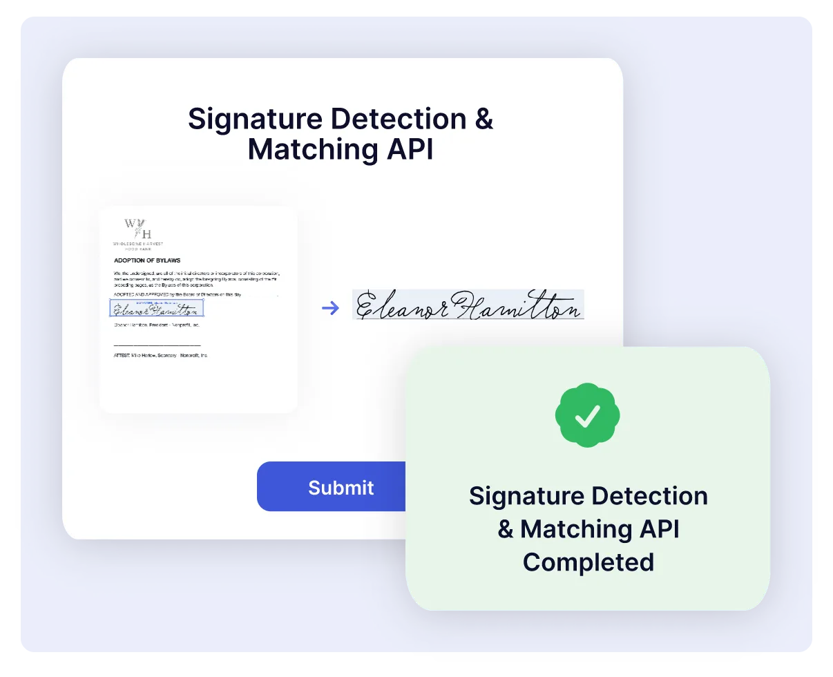 Signature Detection & Matching API Intro Signature Detection & Matching API Intro