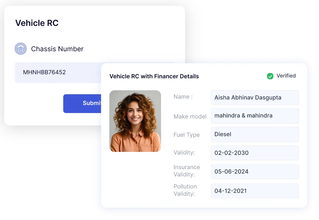 Vehicle RC with Financer Details