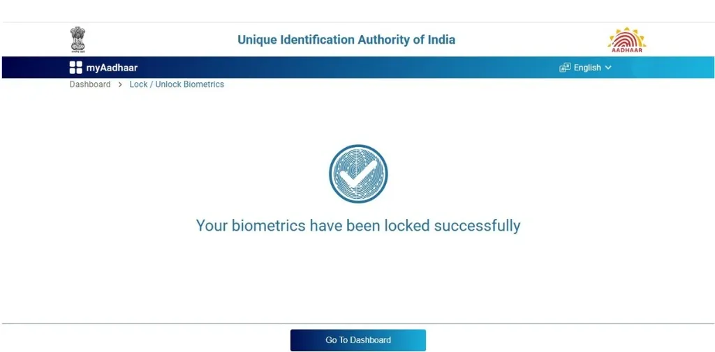 Aadhaar Biometric has been locked