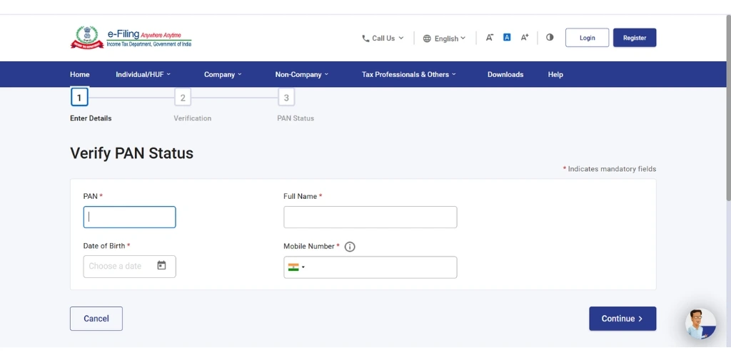 pan card active status