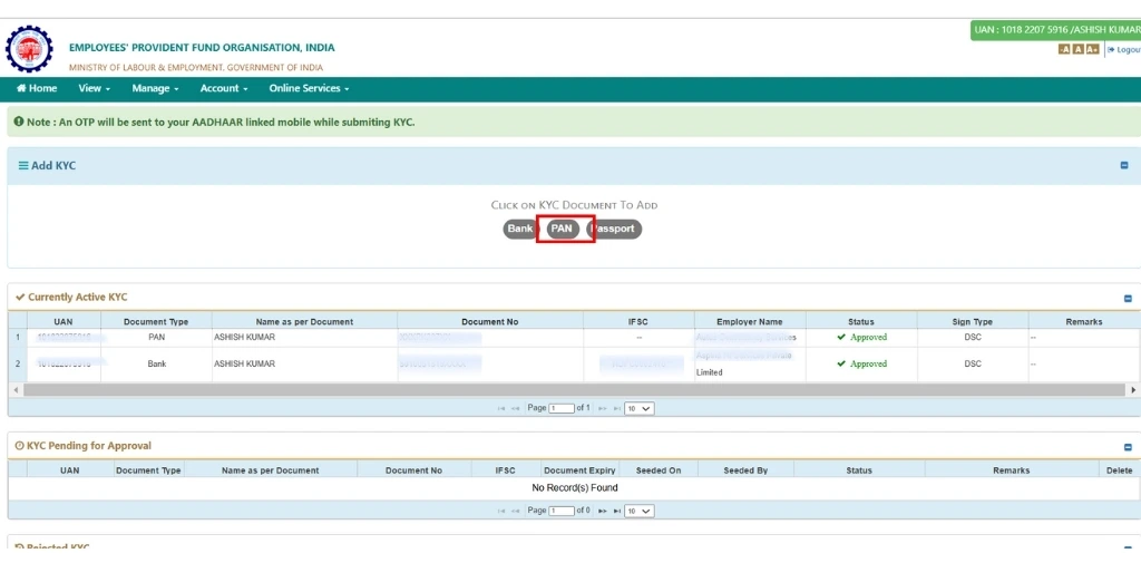 epfo kyc update online