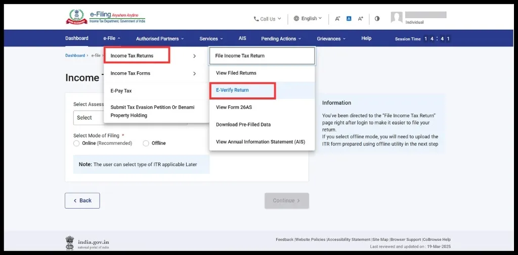 e-File and Income Tax Return 