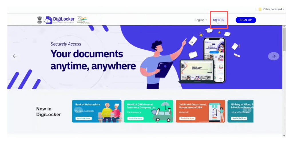 Digilocker Website