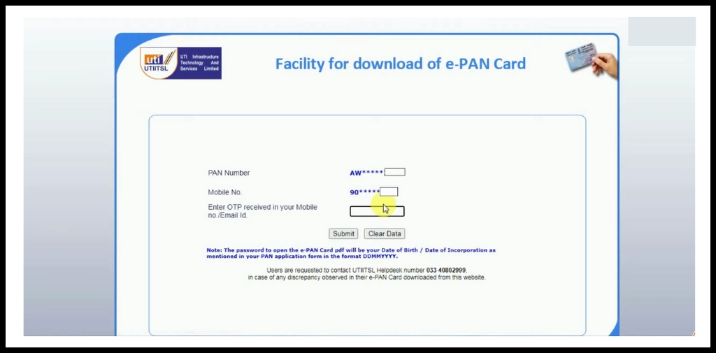 Download the e-pan card
