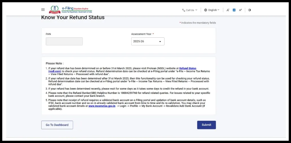 Track refund status