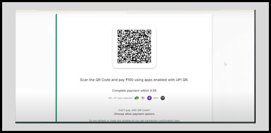 Make the payment with upi