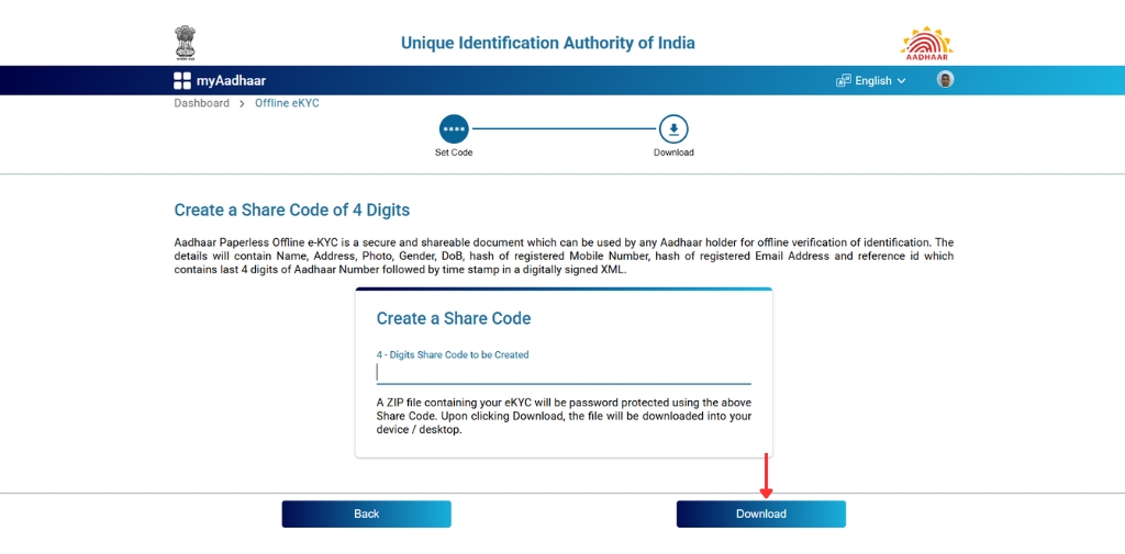 download the Aadhaar XML File