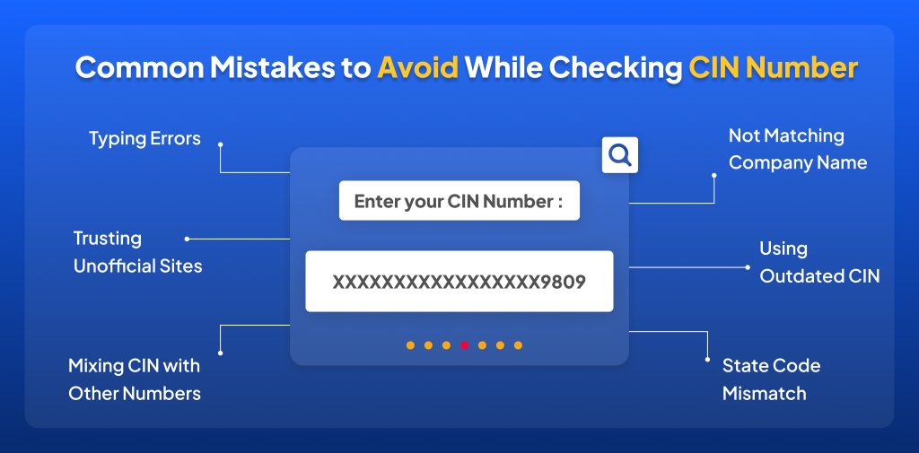 common mistakes to avoid while checking CIN Number