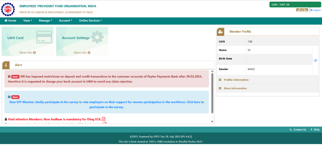 Find PF Account Number