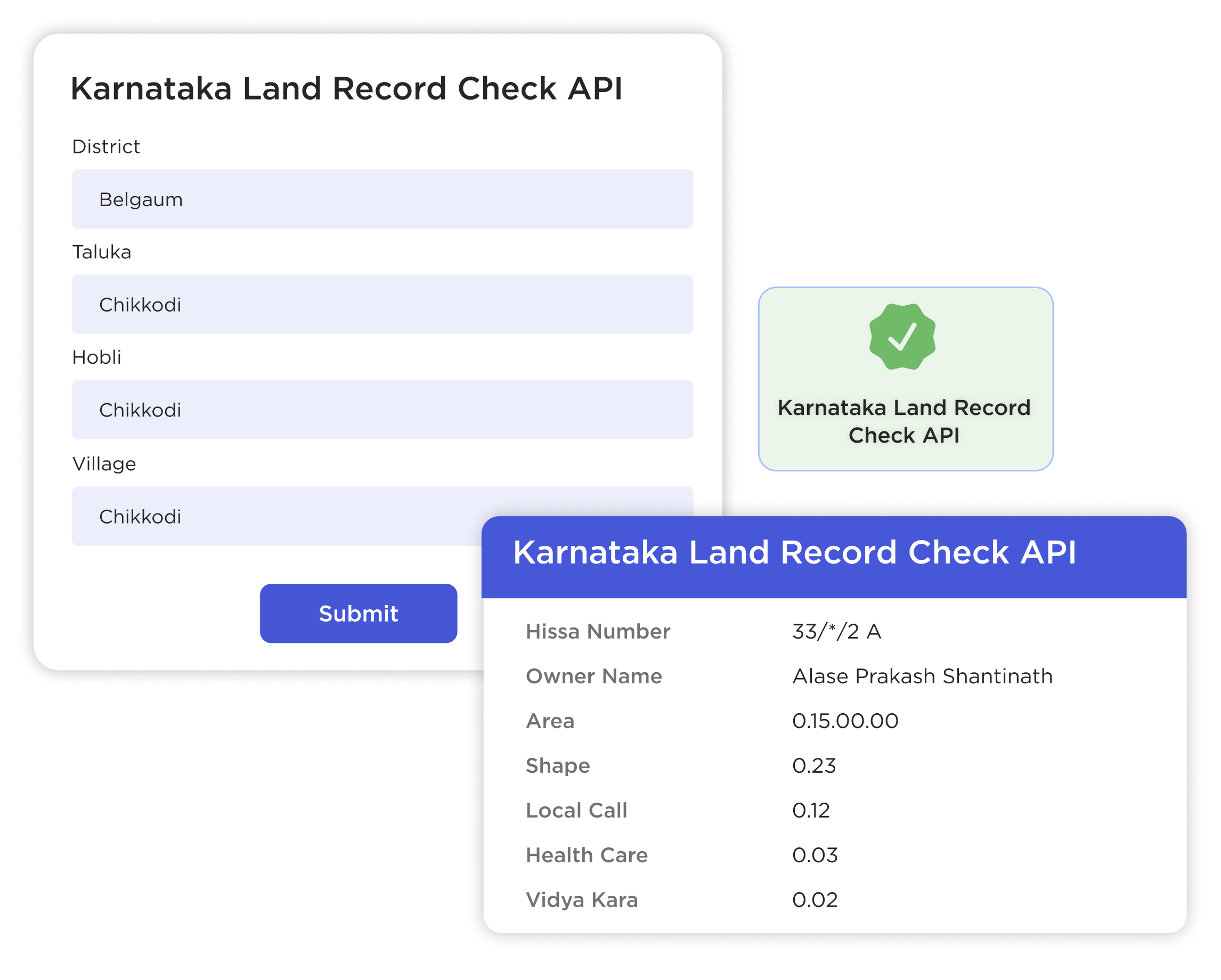 Karnataka land record check api