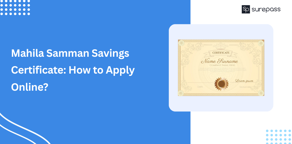Mahila Samman Savings Certificate How to Apply Online