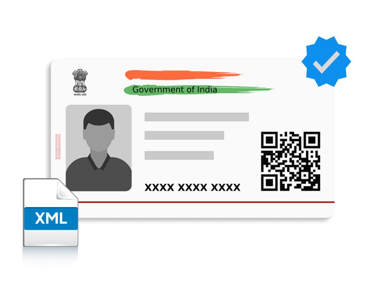 Aadhaar verification via aadhaar xml