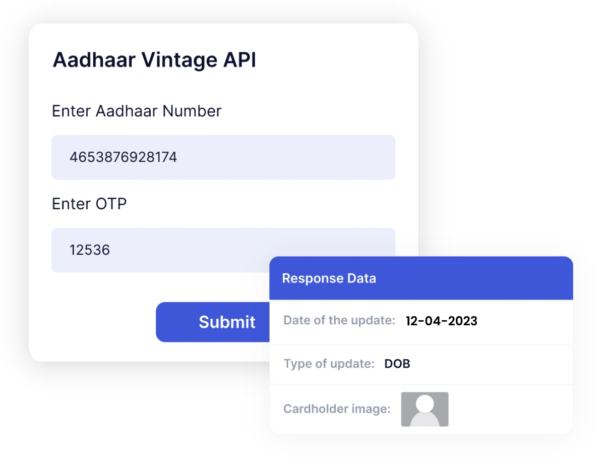 Aadhaar vintage api