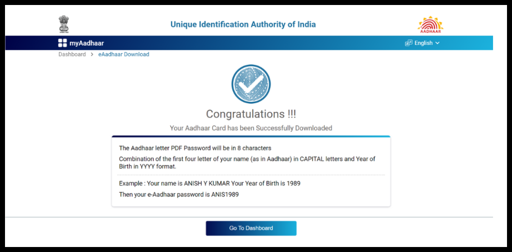 Download the eaadhaar card
