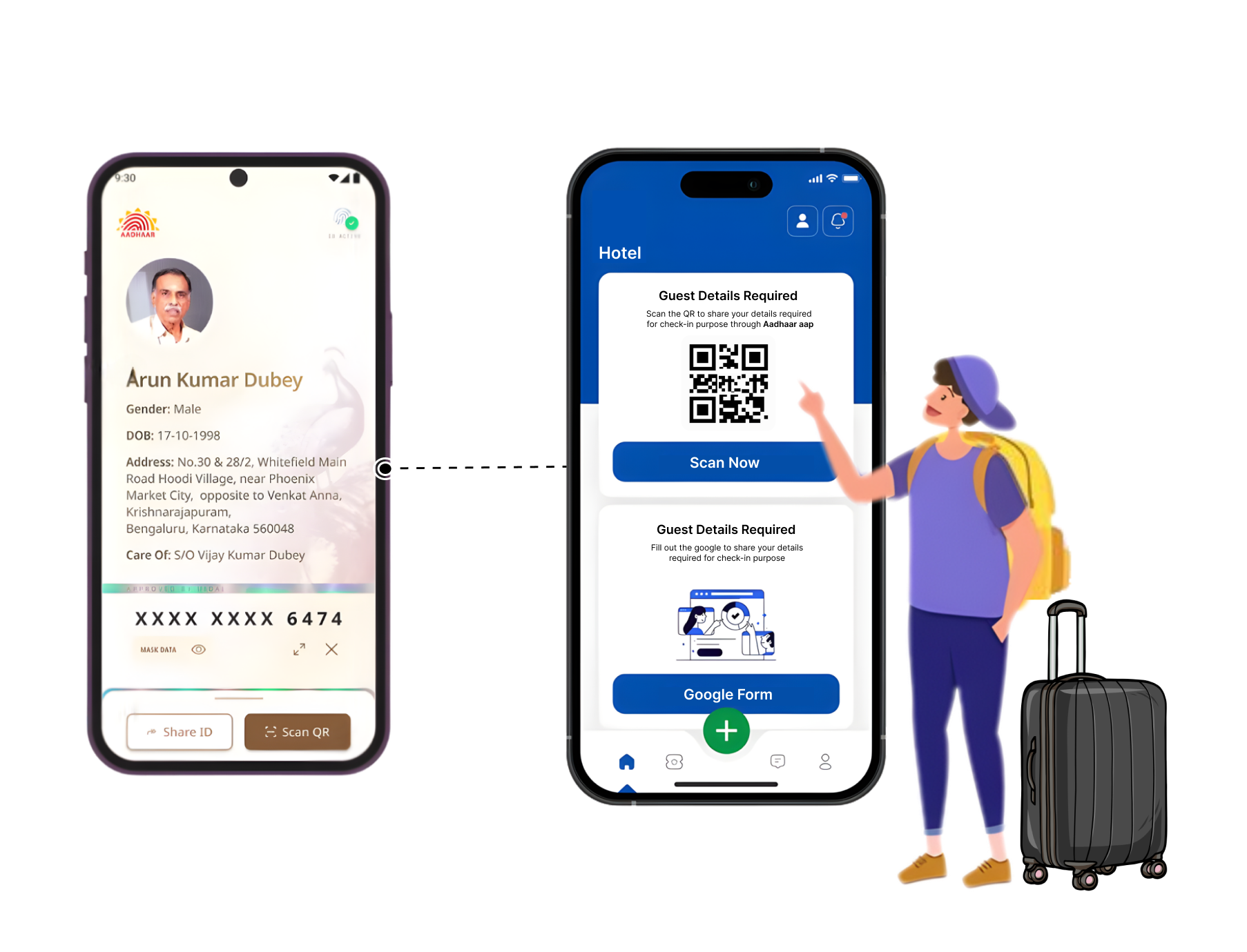 Guest check in via aadhaar