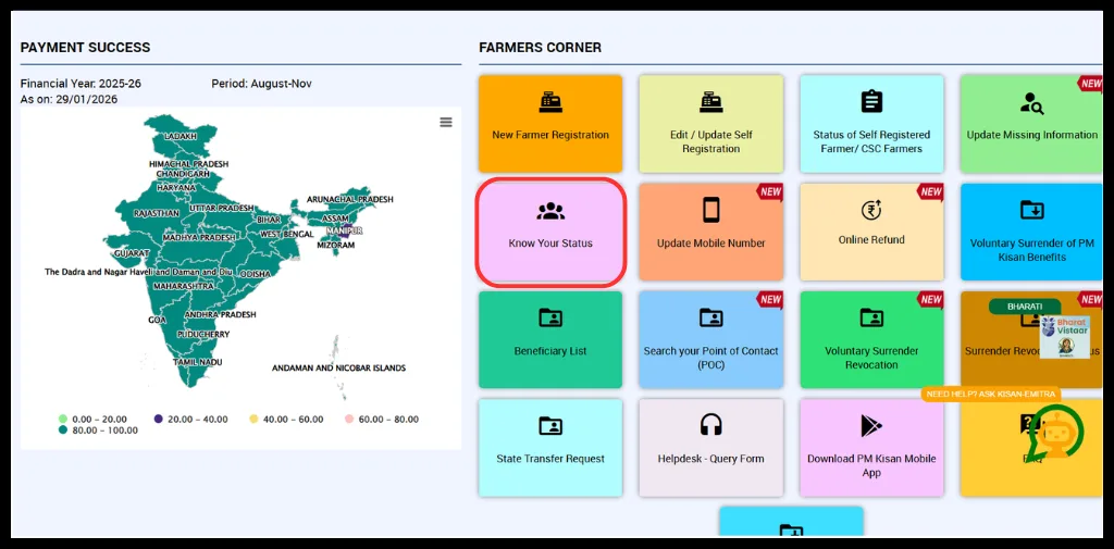 Click on Know Your Status to get your KYC Status.