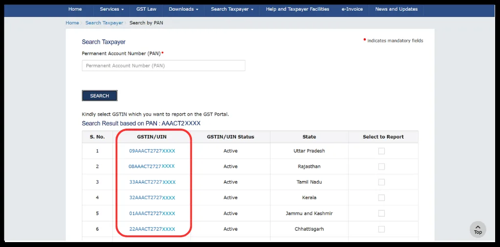 Get the gst details along with the GSTIN Status, and State.